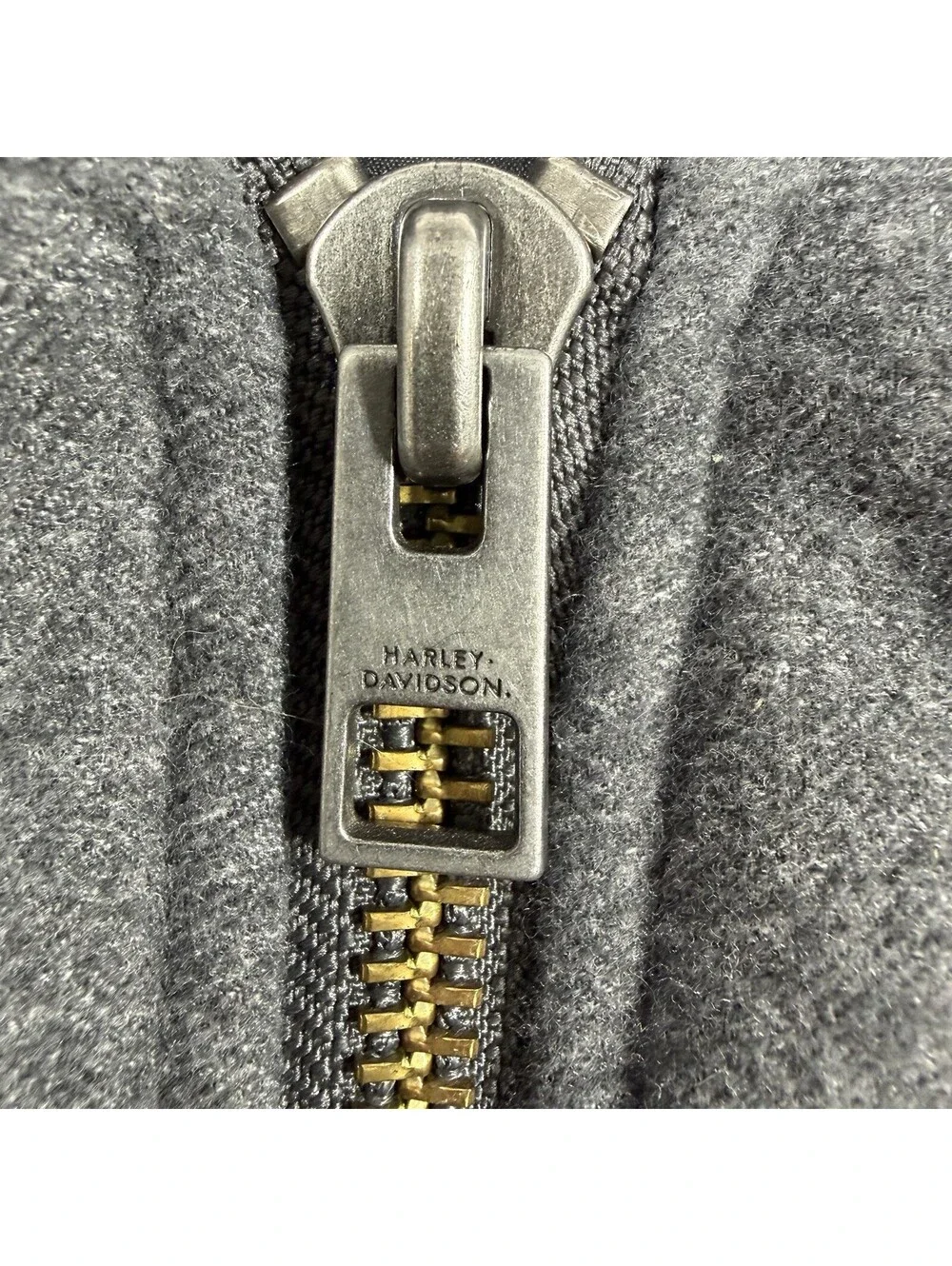 Harley Davidson Mens Sz L Gray Insulated Quilted Zip Vest Riding #1 Sleeveless